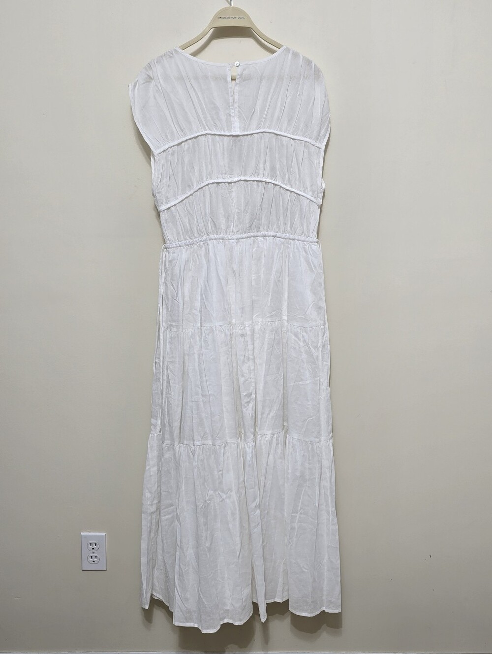 DISSH Flynn White Linen/Cotton Maxi Dress Sz 4 Vacation Costal Beach Cottagecore - Picture 8 of 13